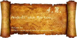Andráska Martos névjegykártya